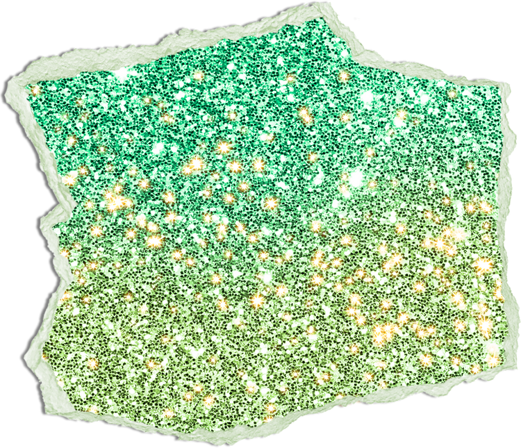 Green Scrap of Glitter Paper