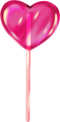 Shiny Airbrush Heart Lollipop