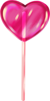 Shiny Airbrush Heart Lollipop